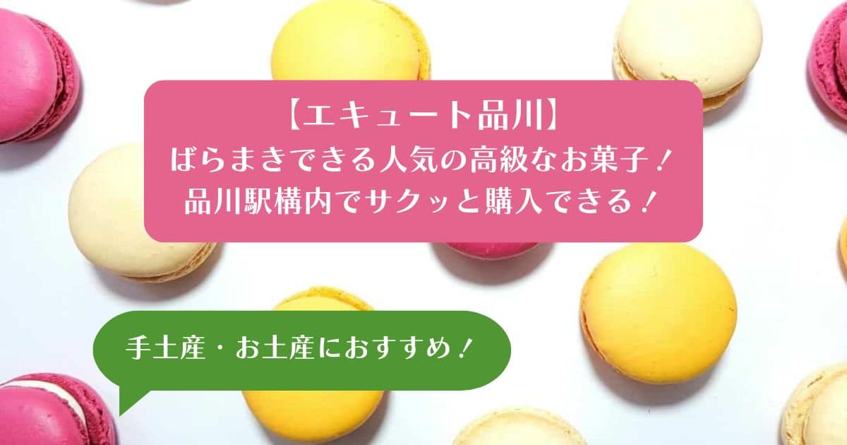 【品川駅構内】エキュートで人気の高級なお菓子！手土産・お土産に！ばらまきできる！