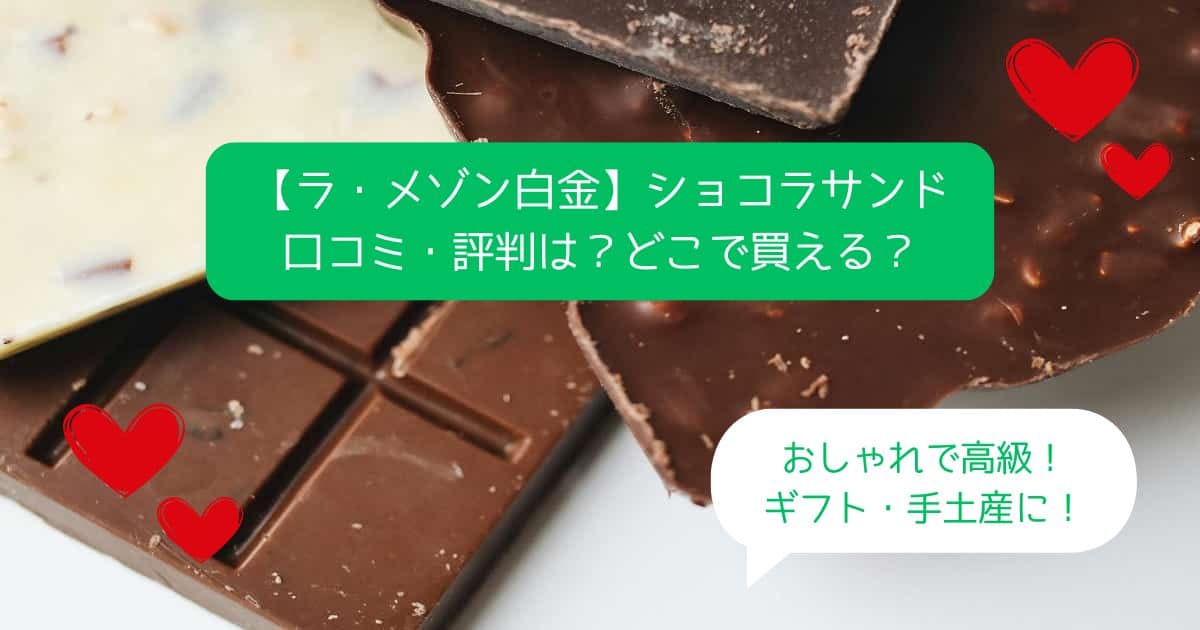 ラ・メゾン白金｜ショコラサンドはまずい？なぜ人気？口コミ・評判は？どこで買える？