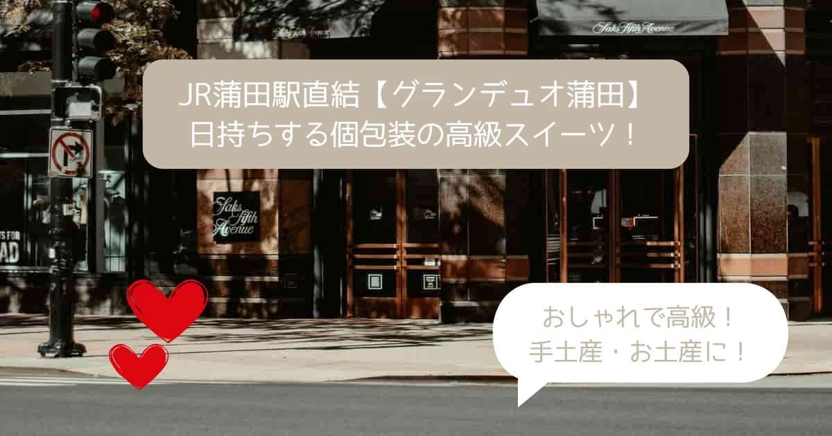 蒲田駅直結｜グランデュオ蒲田の日持ちする個包装の高級スイーツ！手土産・お土産に！