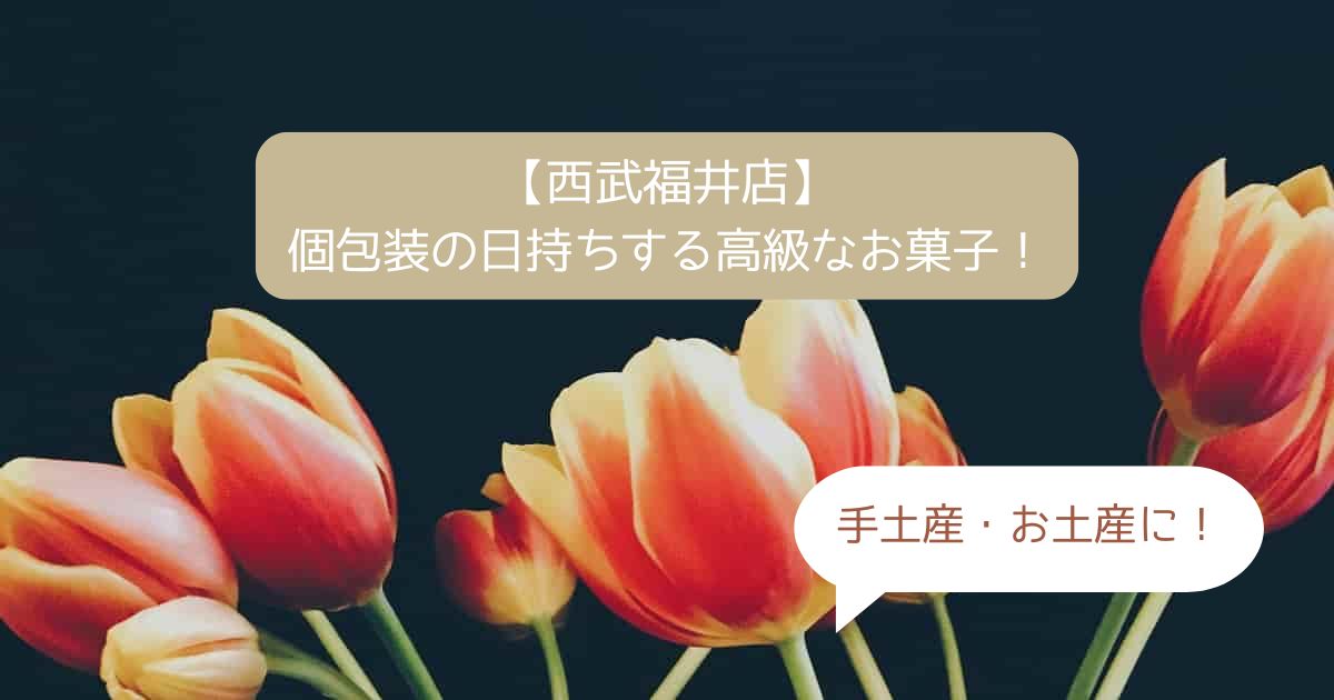 西武福井店でおすすめの高級スイーツ！日持ちする個包装のお菓子ギフト｜お土産・手土産