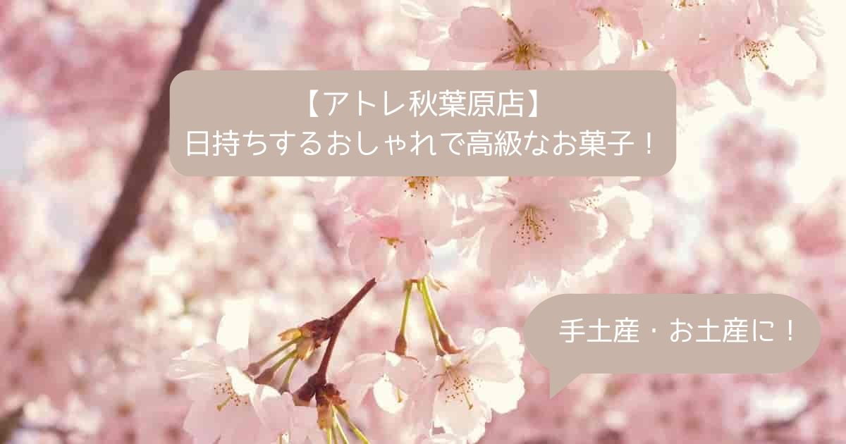 秋葉原駅｜アトレ秋葉原の高級スイーツ！日持ちするおしゃれなお菓子｜手土産・お土産