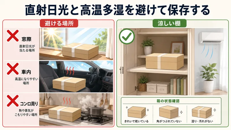 ブールミッシュ｜グランリュクス 直射日光と高温多湿を避けて保存する
